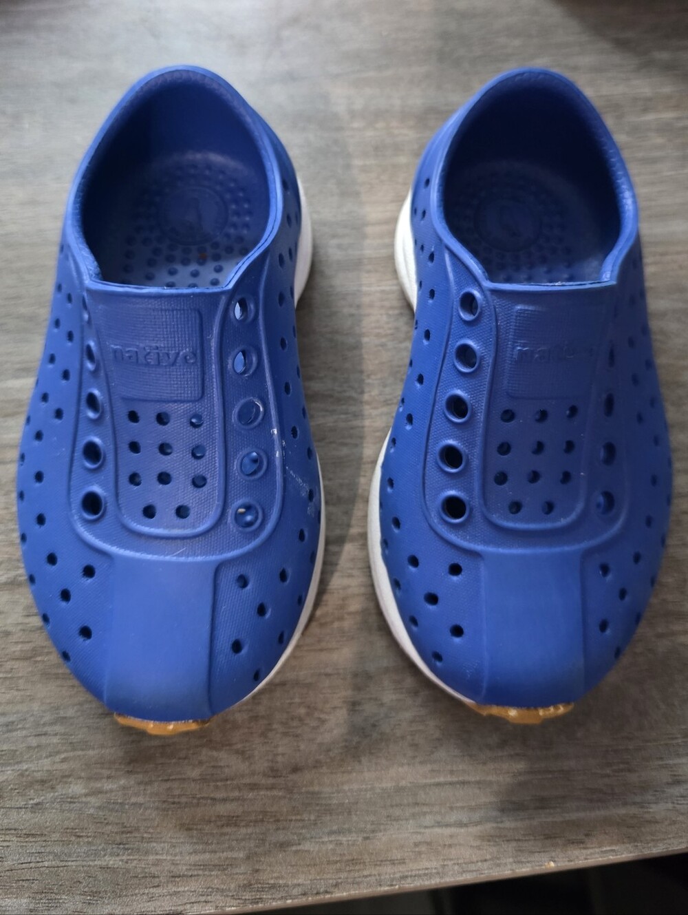 Native Shoes Robbie Sugarlite sneakers in the Victoria Blue colorway: Size C6